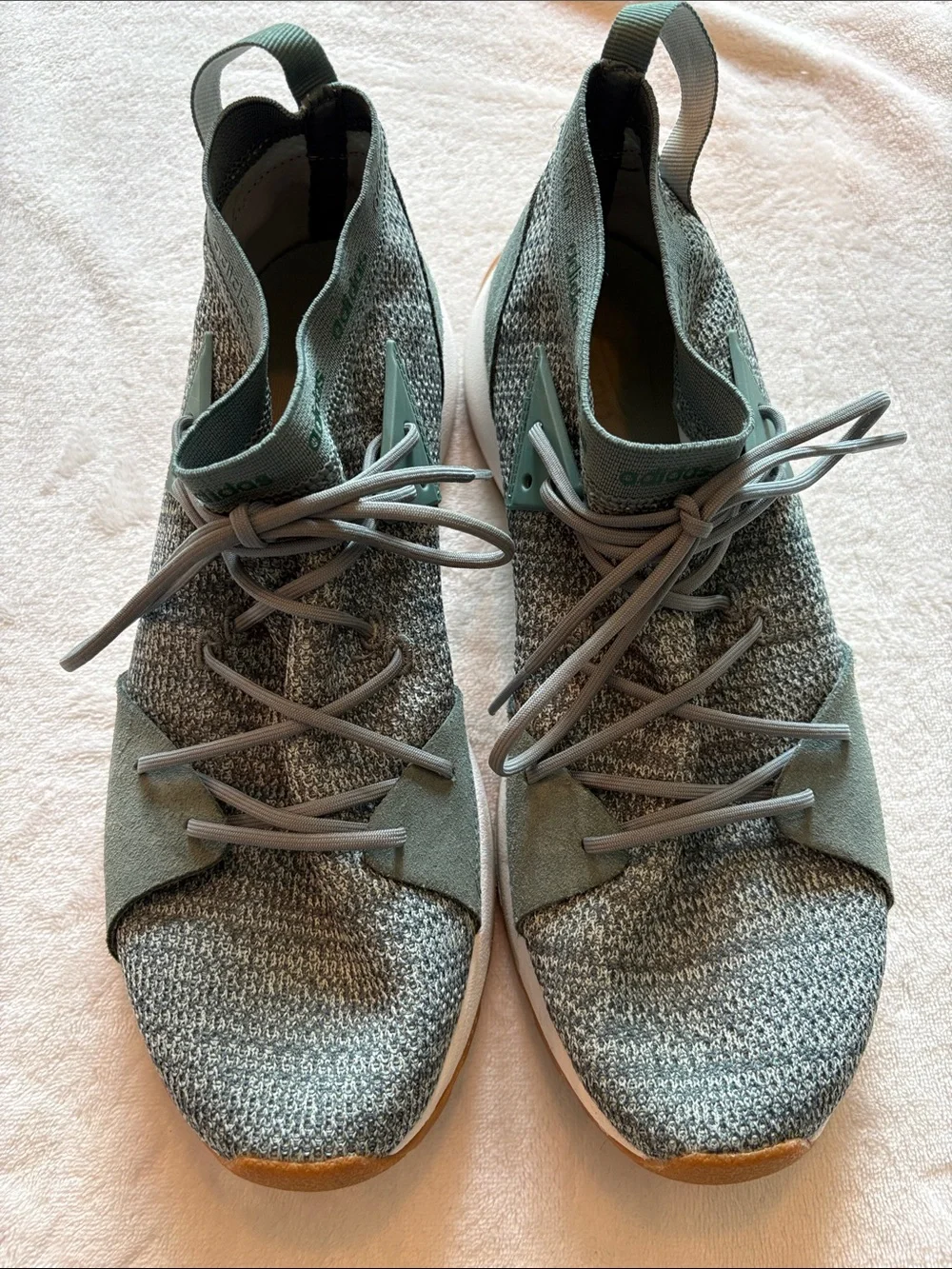 ADIDAS LIGHT GREEN KNIT SLIP-ON WOMEN’S SNEAKERS